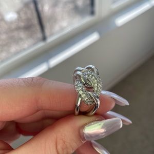 Braided Crystal Chain Ring